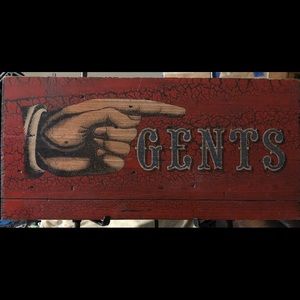 Gents wooden Antique sign